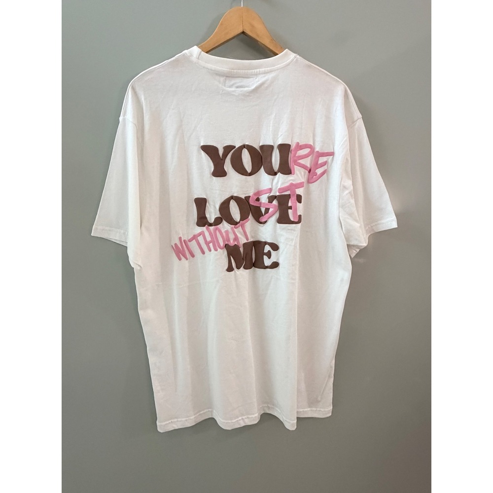 Tempndinero Exquisite White Puff Print Graphic Tee Shirt Mens 2XL